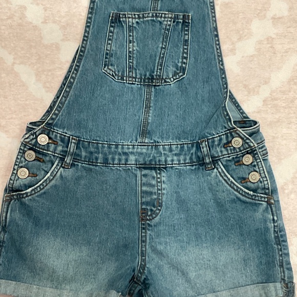 RSQ Girls Denim Overall Shorts Size XL (12-14) - Picture 3 of 6